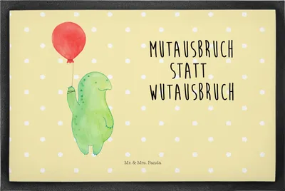 Produktbild von Mr. & Mrs. Panda Bodenvorleger Schildkröte Luftballon 50 x 75 cm - Gelb Pastell - Geschenk, Schildkröten, Schmutzfangmatte, Schmutzmatte, Schmutzfangteppich, bodenmatte