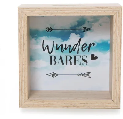 Produktbild von Spardose aus Holz & Glas WUNDERBARES - Sparbüchse mit Fenster