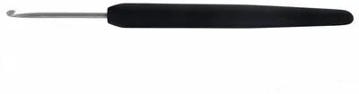 Produktbild von Häkelnadel schwarz (9,00 mm) mit Softgriff, aus Aluminium - 1 Stück