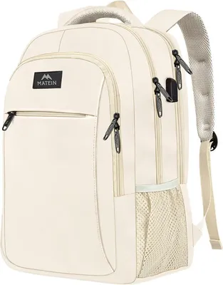 Produktbild von MATEIN Laptop Rucksack 15,6 Zoll USB Ladeanschluss Business Beige