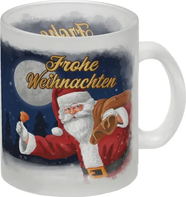 Produktbild von Frohe Weihnachten mit Weihnachtsmann Glas Tasse