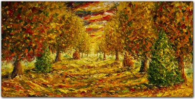 Produktbild von Coloray - Bild aus Glas - 120x60 cm - glasblock mit bild gehärtetes Glas wohnzimmer Küche Dekoration wanddekoration - Herbstwald Natur