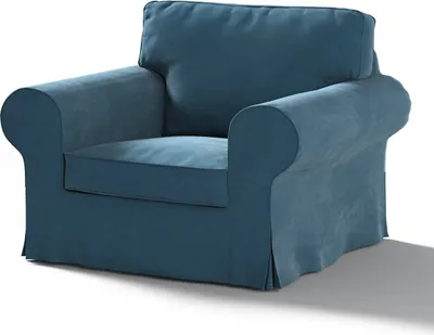 Produktbild von Dekoria Bezug für Ektorp Sessel, blau, Sesselhusse für Ektorp Sessel