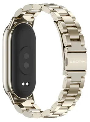 Produktbild von By Qubix Edelstahl-Gliederarmband - Gold - passend für Xiaomi Smart Band 8 / 9 / 10