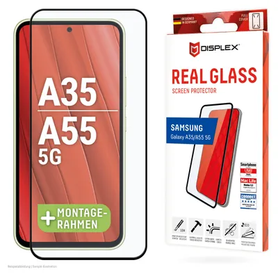 Productafbeelding van Displex 01942, Samsung, Galaxy A35/A55 5G, Schermbescherming (droog aanbrengen), Bestand tegen vuil, Krasbestendig, Stootvast, Impactbestendig, Transparant, 1 stuk