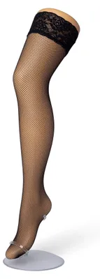 Produktbild von Bonnie Doon Damen-Haltestrumpfhose mit dezentem Netzmuster, Größe L/XL, Schwarz – Breites Bündchen mit Silikon – Netzstruktur – Rutschfest – Stützende Strumpfhose ohne Slip – Silikonband – Perfekter Halt – Netzstrumpfhose – Schwarz – BP201702.101