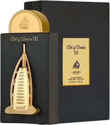 A product shot of a perfume bottle and its packaging.