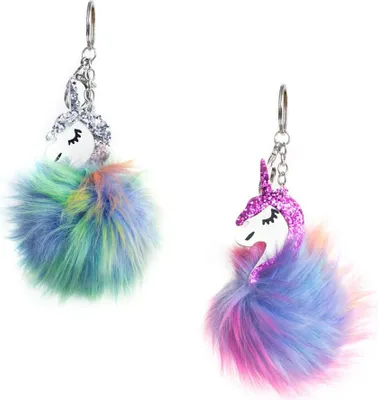 Produktbild von Oblique Unique 2 x Schlüsselanhänger Einhorn Unicorn Handy Anhänger Mitgebsel weich
