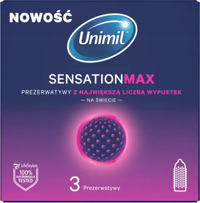 Zdjęcie produktu dla Senstation Max prezerwatywy z największa liczbą wypustek 3szt.