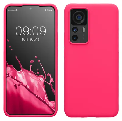 Produktbild von kwmobile Handyhülle für Xiaomi 12T / 12T Pro Hülle - Case Silikon - Kabelloses Laden - Schutzhülle Cover in Neon Pink