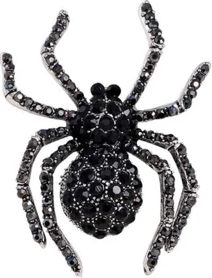 Produktbild von Vintage Damen Brosche mit Strass-Intarsien, Spinne, Tasche, Abzeichen, Revers, Schmuck, Geschenk
