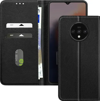 Produktbild von Avizar, Kunstlederetui mit Standfunktion OnePlus 7T, Schwarz