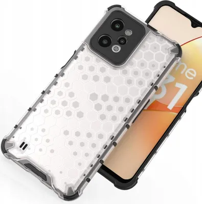 Immagine prodotto di Custodia blindata a nido d'ape con telaio in gel Realme C31 trasparente