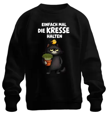 Zdjęcie produktu dla Bluza z napisem "Kresse", czarna, z elementami ironii, rozmiar 3XL