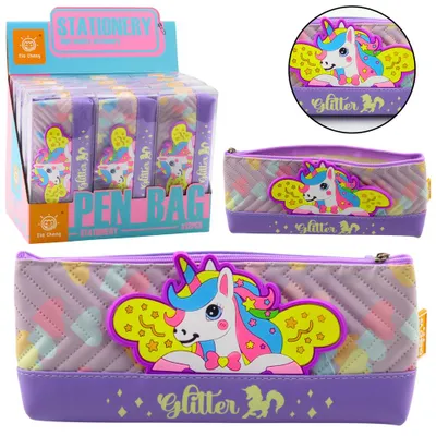 Immagine prodotto di Astuccio per materiale scolastico con unicorno viola 20 x 8,5 cm