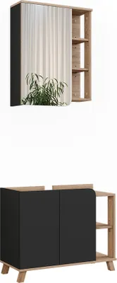 Produktbild von Badmöbel-Set Vicco Karen Sonoma/Anthrazit 2 Teile, Model 55413