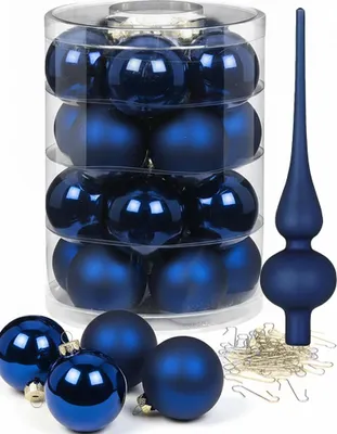 Produktbild von Weihnachtskugeln 20 Kugeln mit Spitze Midnight Blue