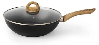 Zdjęcie produktu dla Excelsa Sakura 64569, patelnia typu wok, średnica maks. 28 cm, aluminium, nadaje się do użytku na płytach indukcyjnych, powłoka nieprzywierająca, w zestawie pokrywka