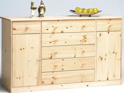 Produktbild von Kommode Highboard Anrichte Sideboard Kiefer natur 7 Schubladen, 2 Türen 90.50-31