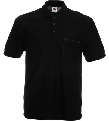 Zdjęcie produktu dla Koszulka polo męska, krótki rękaw - FOL POCKET POLO - black - rozmiar M