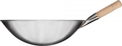 Produktbild von Wok-Pfanne, gebürsteter Edelstahl, Grifflänge 185 mm