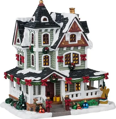 Produktbild von LEMAX Miniaturdorf Weihnachtshaus 'Whitbey Residenz' detailgetreu 18x26x25 cm