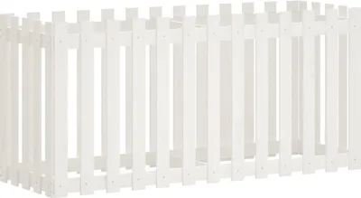 Obrázek produktu pro vidaXL Vyvýšené lůžko Picket Fence Design White 150x50x70 cm Masivní borovicové dřevo