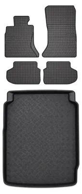 Produktbild von Gummimatten + Kofferraumwanne für BMW Seria 5 F10 2010-2017 (Limousine) – Schwarz, passgenau – Wielganizator SolidPRO
