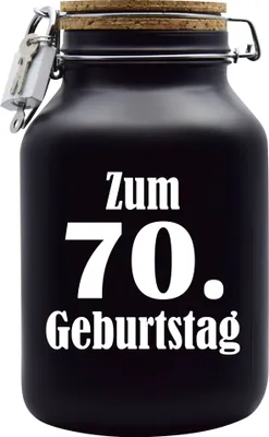 Produktbild von Spardose Geld Geschenk Ideen 70. Geburtstag Schwarz Größe XXL 3 Liter