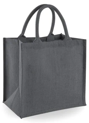 Immagine prodotto di Borsa in juta Westford Mill / Borsa della spesa in juta, 14 litri BC2792 (taglia unica) (grigio/grafite)