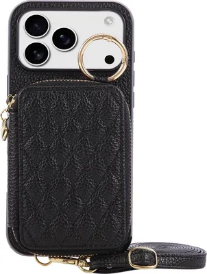 Immagine prodotto di INF Elegante Custodia inPoliuretanocon Texture Lychee per iPhone 17 Pro con Porta Carte e Supporto