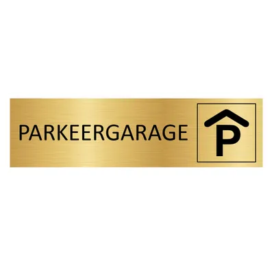Produktbild von CombiCraft Aluminium Türschild "Parkeergarage" in Gold mit 3M-Klebeband - 165 x 45 mm