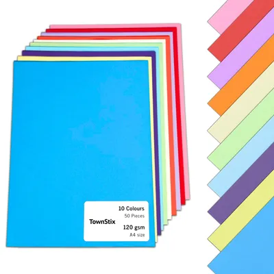 Productafbeelding van A4 gekleurd papier, 50 vellen, 120 g/m², 10 kleuren