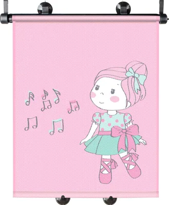 Produktbild von KidsExperts Sonnenrollo Set Ballet Doll 43 x 52 cm 2 Stück grau/rosa, 30291