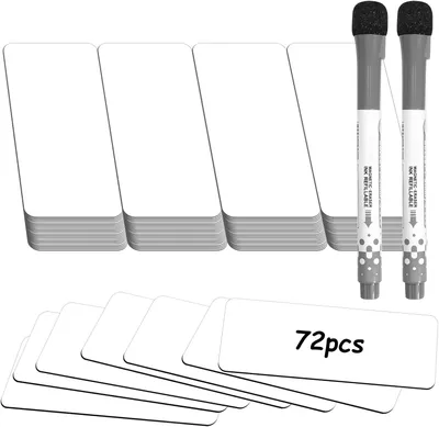 Productafbeelding van Magnetische strips, beschrijfbaar, 80 x 30 mm, 72 stuks, geschikt voor whiteboard en koelkast