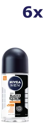 Zdjęcie produktu dla 6 szt. Dezodorant w kulce NIVEA Men Black & White Ultimate Impact 50 ml