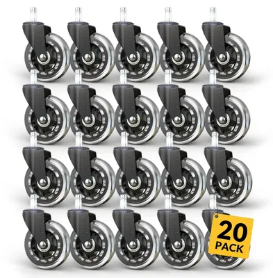 Immagine prodotto di Solidchoice - Set di 20 ruote per sedia da ufficio - Trasparente