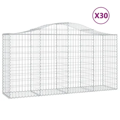 Produktbild von Gabionen mit Hochbogen 30 Stk 200x50x100/120cm Verzinktes Eisen