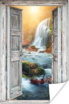 Produktbild von MuchoWow® Poster Wasserfall - Aussicht - Landschaft 120x180 cm - Kunstposter