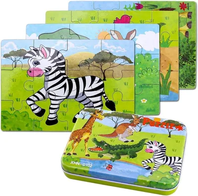 Produktbild von Puzzles für Kinder, 4 Schwierigkeitsgrade, 9, 12, 15, 20 Teile, Lernspielzeug ab 2 Jahren