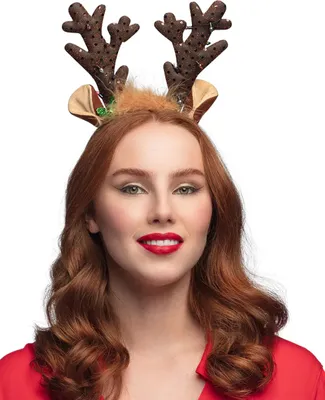 Immagine prodotto di Cerchietto con corna di renna e luci LED per Natale - taglia unica