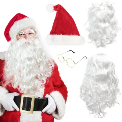 Obrázek produktu pro Kostým Santa Claus pro dospělé - Sada 4 dílů - Vánoční oblečení na Vánoce a svátky