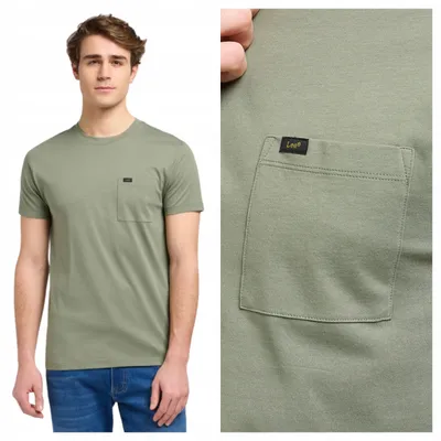 Obrázek produktu pro Lee | Pánské tričko Ultimate Pocket, zelené, bavlna, krátký rukáv, velikost L