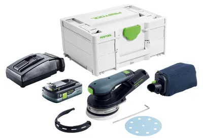 Obrázek produktu pro Festool ETSC 2 125-Basic akumulátorová bezkartáčová orbitální bruska 18 V 125 mm + 1x akumulátor 4,0 Ah + nabíječka + systainer