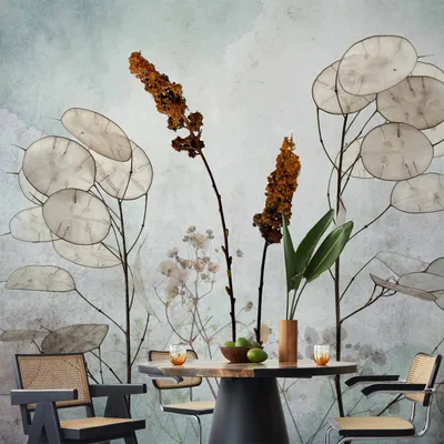 Produktbild von Vlies Fototapete - Lunaria in the Meadow 200x140 cm Blätter b-C-0811-a-a