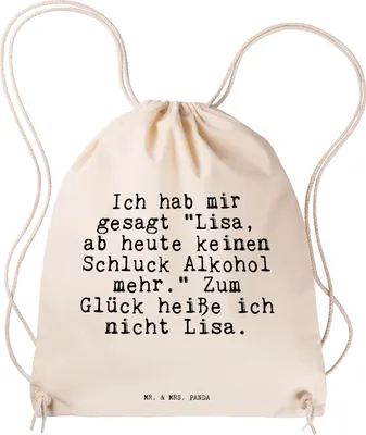 Produktbild von Mr. & Mrs. Panda Turnbeutel Ich hab mir gesagt... - Transparent - Geschenk, Kleiner Rucksack, beste Freundin, gymnastiktasche, Sportbeutel, Jutebeutel, Frau, wander