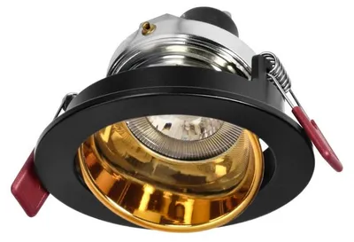 Produktbild von Einbaustrahler GU10/MR16, rund, schwenkbar, Aluminium, Schwarz und Gold