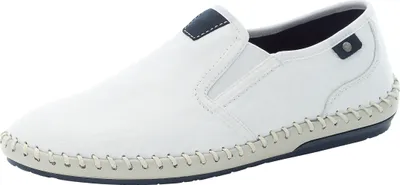 Produktbild von Rieker Herren Slipper Weiß, 41 EU, B4551-81, Leder, Memofußbett, rutschhemmende RIRICON-Sohle