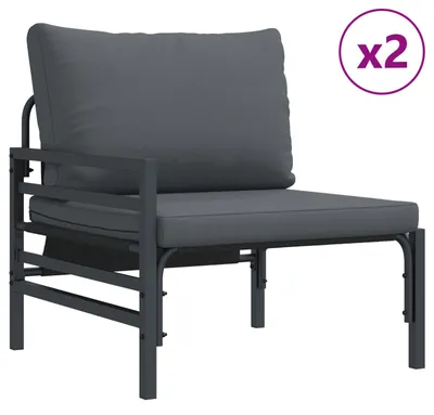 Immagine prodotto di vidaXL Set di divani da giardino con cuscini 10 pezzi Acciaio nero