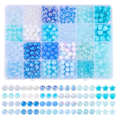Produktbild von Omgoods – Set mit 593 Acrylperlen für die Herstellung von Schmuck (DIY)